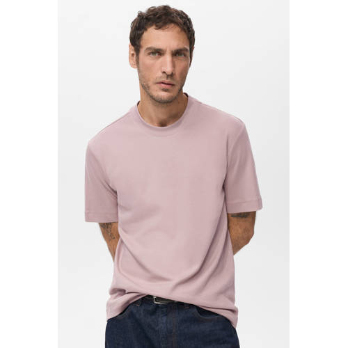 Mango Man Rechtvallend T-shirt roze afbeelding