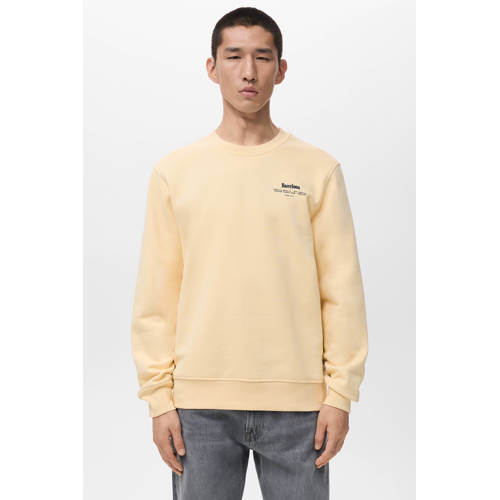 Mango Man sweater met backprint geel afbeelding