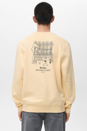 sweater met backprint geel
