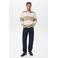 Mango Man regular gestreepte polo beige