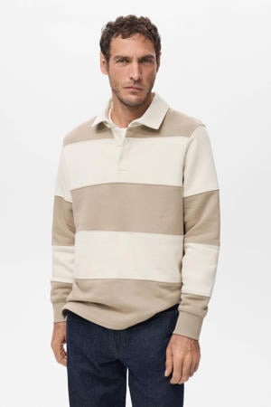 regular gestreepte polo beige