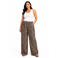 NOISY MAY Curve regular high waist casual broek met panterprint bruin