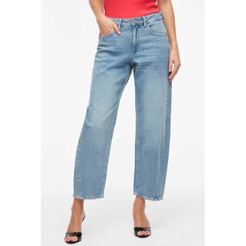 VILA Vibrook Rw 7/8 Barrel Jeans Jaf/Bfs high waist cropped jeans light blue denim afbeelding
