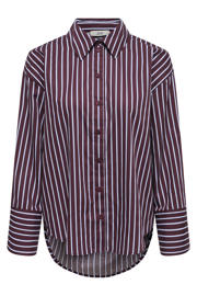thumbnail: JDY katoenen rechtvallend gestreepte blouse - donkerrood