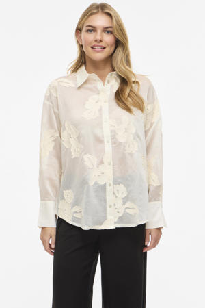 gebloemde blouse ecru