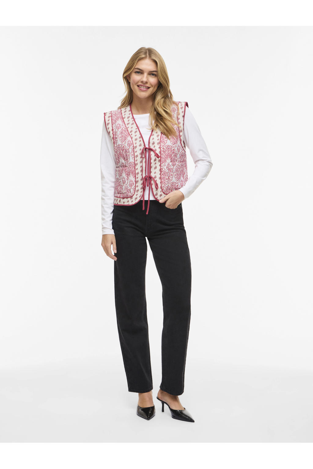 VILA gilet roze quilted