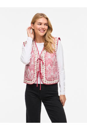 gilet roze quilted