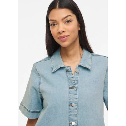 VILA denim blousejurk light blue denim afbeelding