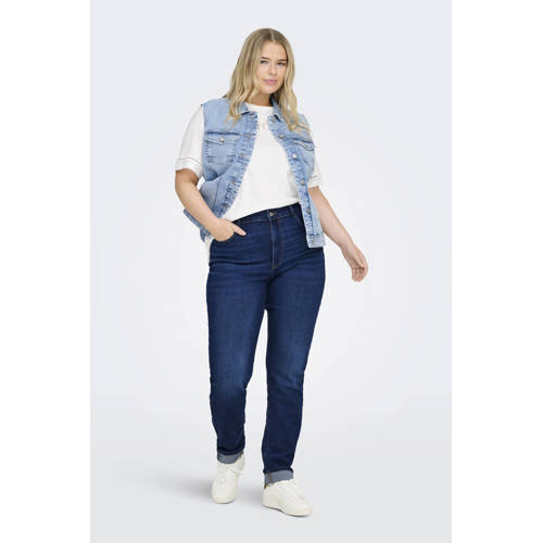 ONLY CARMAKOMA high waist skinny jeans dark blue denim afbeelding