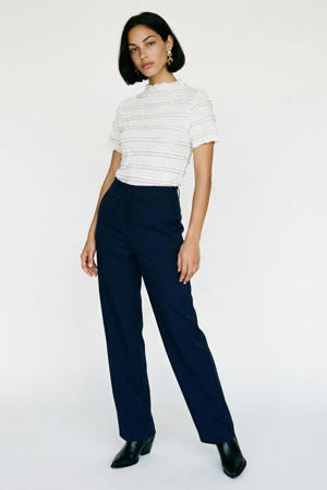 Straight high waist cropped broek