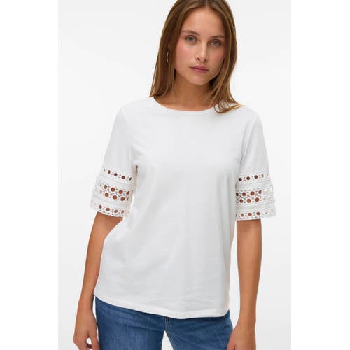 VERO MODA top ecru broderie afbeelding
