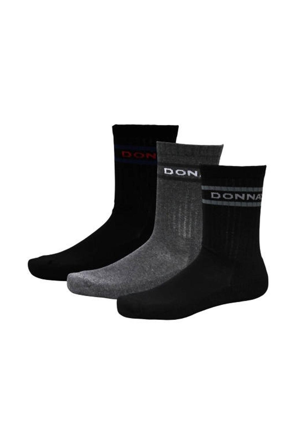 Donnay sportsokken - zwart/grijs (set van 6)