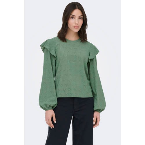 JDY top groen ajour afbeelding