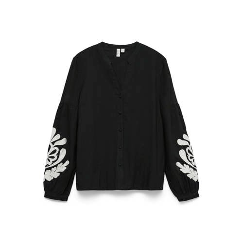 VERO MODA gebloemde top zwart afbeelding