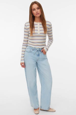 VMESTELLE high waist barrel jeans light blue denim