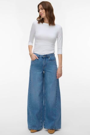 Vmannet wide leg jeans medium blue denim