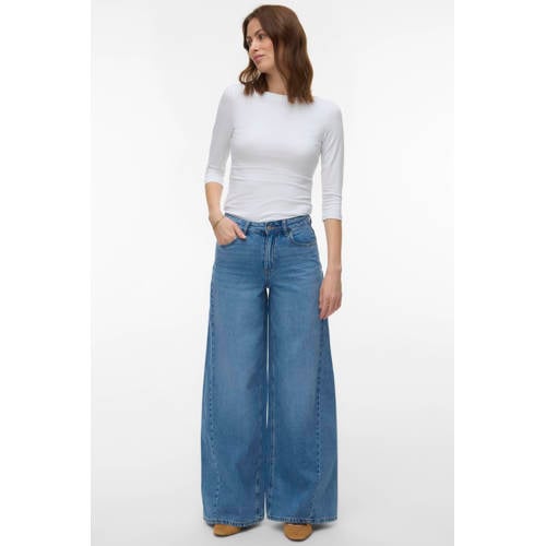 VERO MODA Vmannet wide leg jeans medium blue denim afbeelding