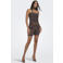 JDY strapless top met stippen bruin