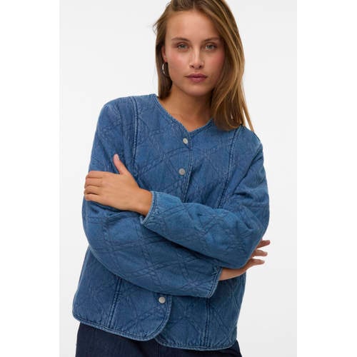 VERO MODA bomberjack medium blue denim afbeelding