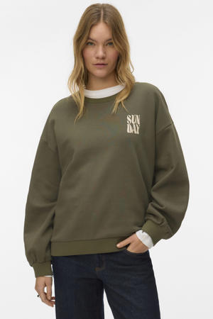 sweater met backprint groen