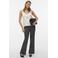 VERO MODA straight regular waist casual broek grijs