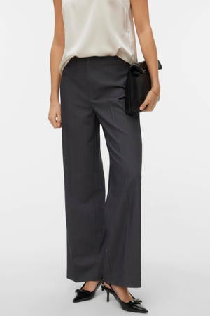 straight regular waist casual broek grijs