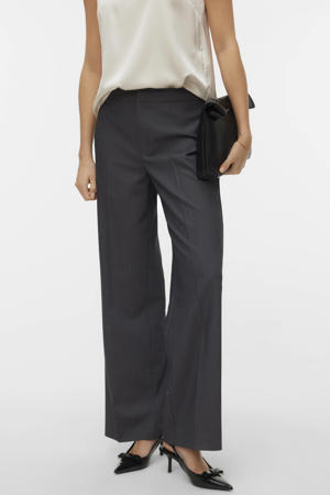 straight regular waist casual broek grijs