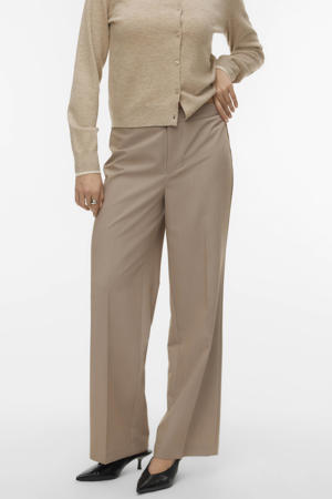 straight regular waist casual broek beige
