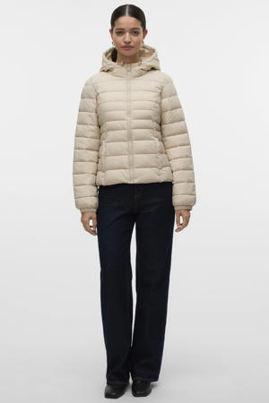 gewatteerde jas quilted ecru