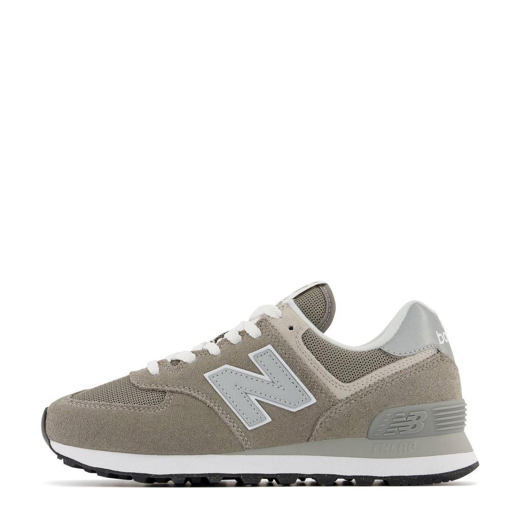 Grijze dames New Balance 574 sneakers van mesh-suã¨de-leer/voering: mesh/voetbed: eva met veters