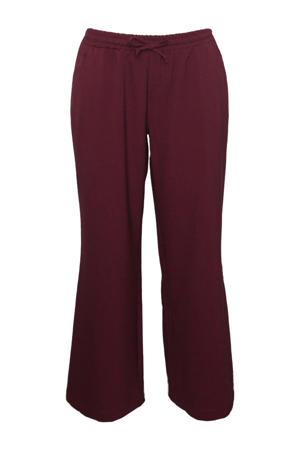 relaxed regular waist casual broek donkerrood