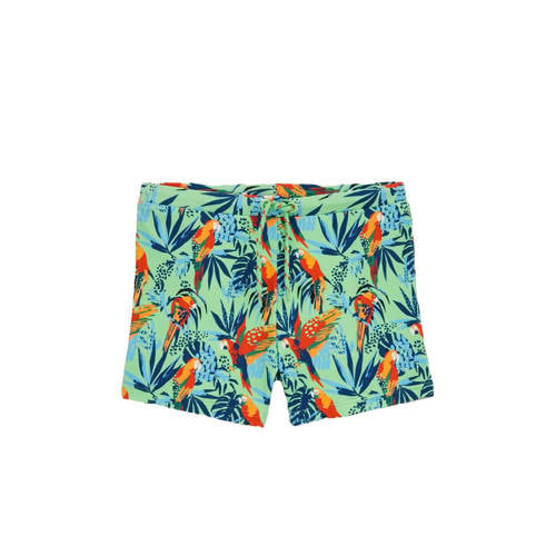 WE Fashion zwemboxer lichtgroen/oranje afbeelding