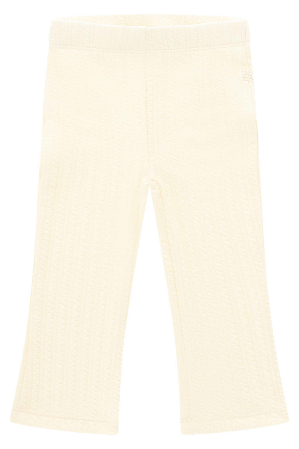Ecru meisjes Le Chic flared broek van polyester met regular waist en elastische tailleband