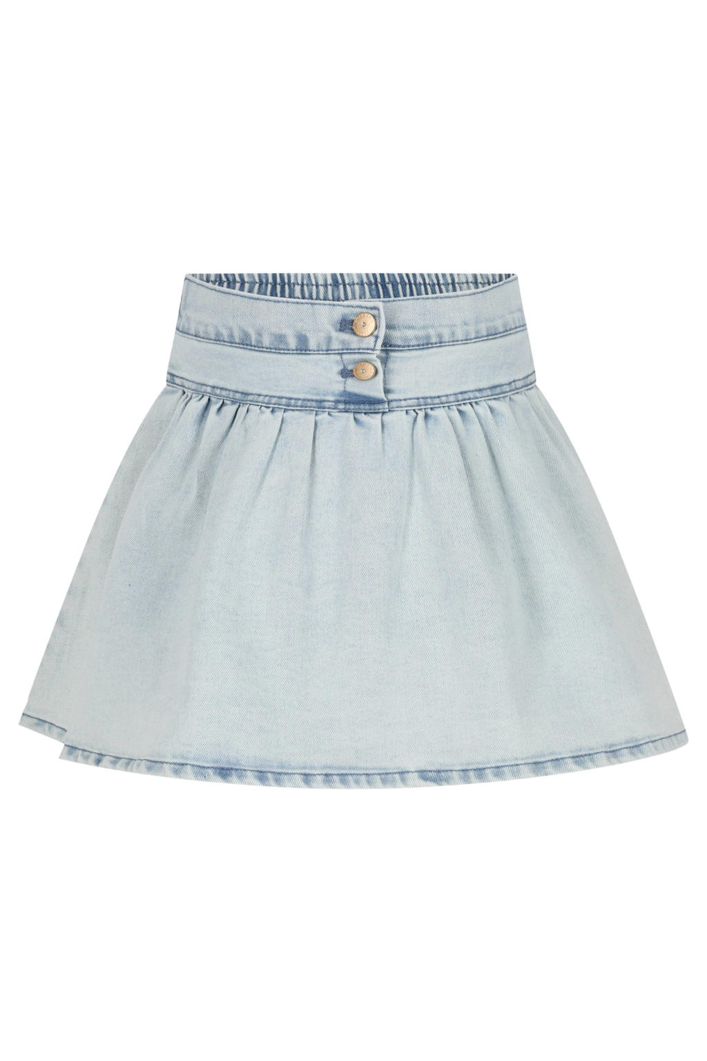 Light blue denim meisjes Le Chic korte rok gemaakt van denim en met knoopsluiting