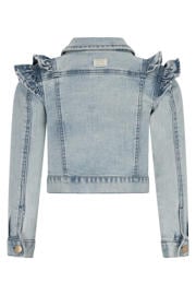 Korte spijkerjas voor dames met parels en strass steentjes, lange Korte spijkerjas voor dames met parels en strass steentjes, lange