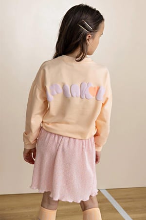 sweater met backprint perzik