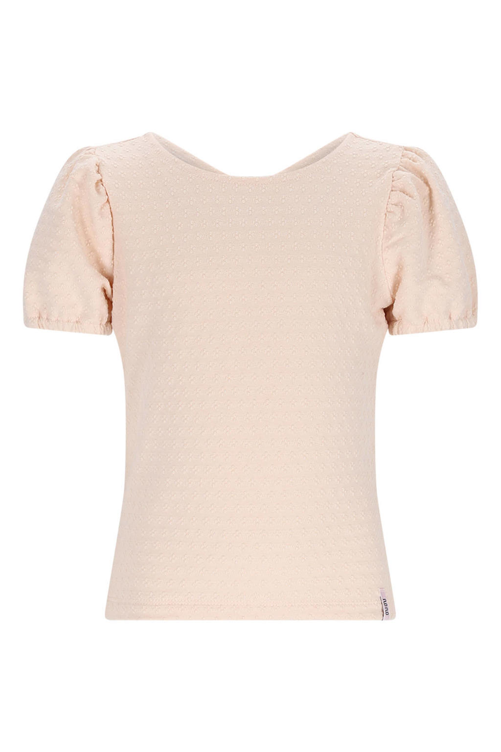 Roze meisjes NONO blousetop van polyester met effen, korte mouwen, ronde hals en sierknopen
