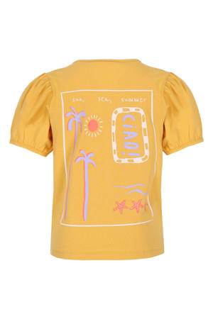 T-shirt met backprint geel