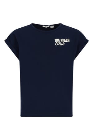 T-shirt met backprint donkerblauw