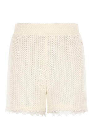 regular waist casual short ecru crochet
