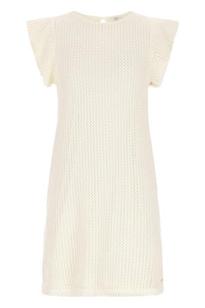 midi jurk crochet ecru