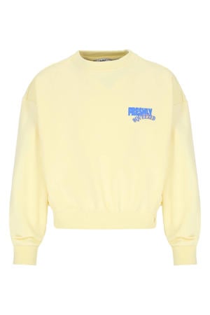 sweater met backprint lichtgeel