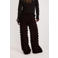 HARPER & YVE wide leg regular waist broek donkerbruin