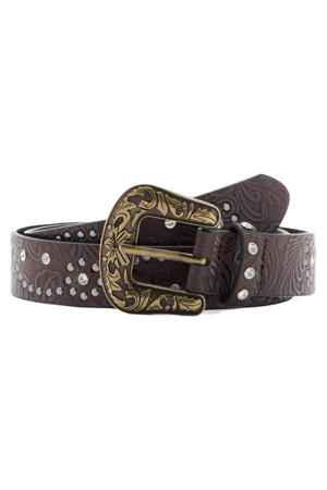 riem met studs bruin