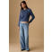 MANGO TEEN trui blauw rib gebreid