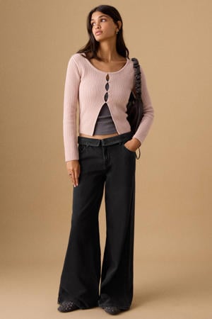low waist wide leg jeans black denim