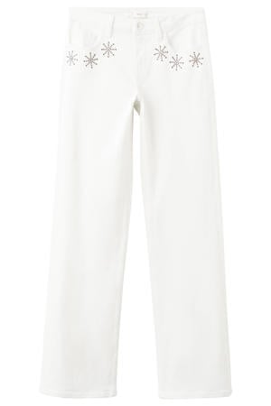 low waist straight leg jeans wit