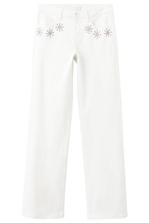 low waist straight leg jeans wit