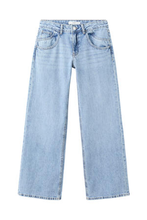 low waist straight leg jeans light blue denim