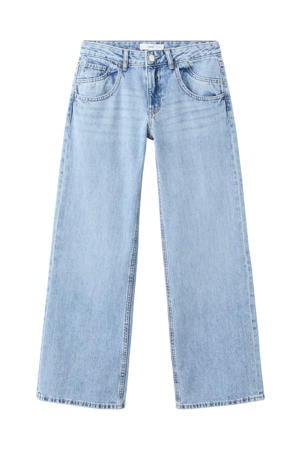 low waist straight leg jeans light blue denim